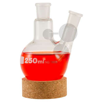 Kolba okrągłodenna z dwoma szyjami, NS24/29, Boro 3.3, 250 ml